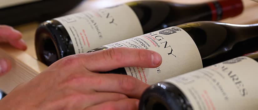 Mains sur bouteilles de rouge en cave à Port Gitana, le boutique hôtel 4 étoiles à bellevue